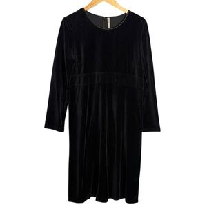 Hanna Andersson midi dress Black velvet Long Sleeve Crew Neck women’s size large